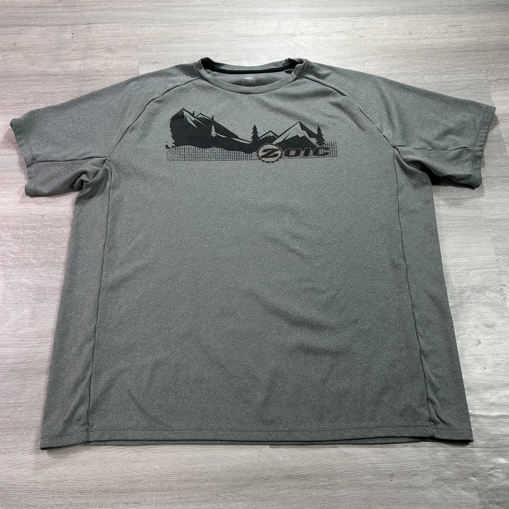 Zoic Shirt Mens XL Gray Short Sleeve Cycling Graphic Lightweight Bike Top
